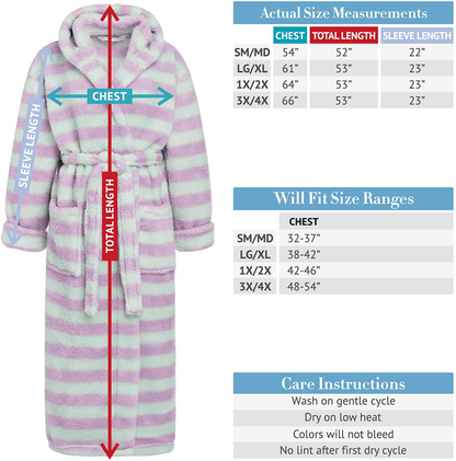 Alexander Del Rossa Women'S Warm Fleece Winter Robe with Hood, Long Plush Bathrobe Apparel & Accessories > Clothing > Sleepwear & Loungewear > Robes Kylie Max   