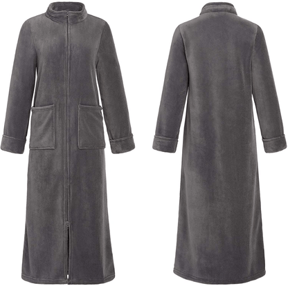 Alexander Del Rossa Women'S Zip up Fleece Robe, Long Warm Fitted Bathrobe Apparel & Accessories > Clothing > Sleepwear & Loungewear > Robes Kylie Max   