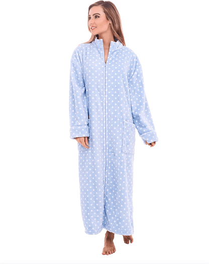 Alexander Del Rossa Women'S Zip up Fleece Robe, Warm Loose Zipper Bathrobe Apparel & Accessories > Clothing > Sleepwear & Loungewear > Robes Kylie Max   