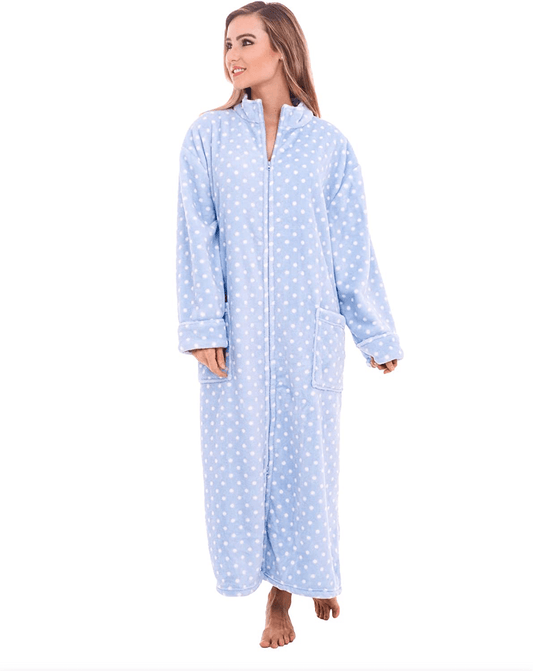 Alexander Del Rossa Women'S Zip up Fleece Robe, Warm Loose Zipper Bathrobe Apparel & Accessories > Clothing > Sleepwear & Loungewear > Robes Kylie Max   