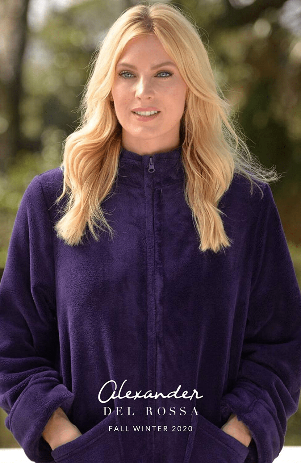 Alexander Del Rossa Women'S Zip up Fleece Robe, Warm Loose Zipper Bathrobe Apparel & Accessories > Clothing > Sleepwear & Loungewear > Robes Kylie Max   