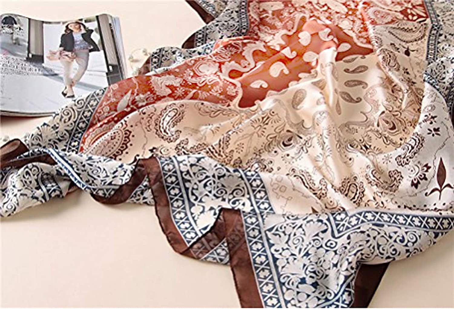 Alice Women Classy Silky Satin Paisley Print Long Scarf Shawls Wraps Apparel & Accessories > Clothing Accessories > Scarves & Shawls Alice   