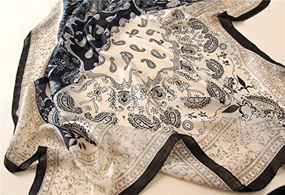 Alice Women Classy Silky Satin Paisley Print Long Scarf Shawls Wraps Apparel & Accessories > Clothing Accessories > Scarves & Shawls Alice   