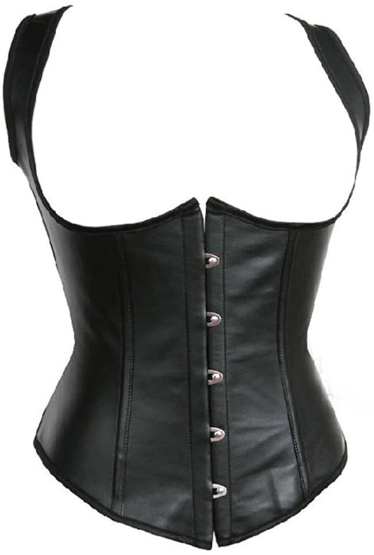 Alivila.Y Fashion Corset Womens Faux Leather Steampunk Corsets Victorian Bustier Top Apparel & Accessories > Clothing > Underwear & Socks > Lingerie Alivila.Y Fashion Black 6X-Large 