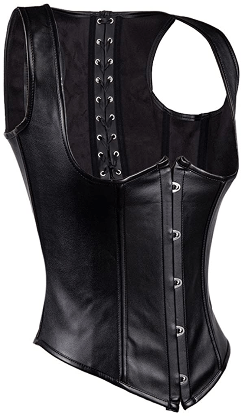 Alivila.Y Fashion Corset Womens Faux Leather Steampunk Corsets Victorian Bustier Top Apparel & Accessories > Clothing > Underwear & Socks > Lingerie Alivila.Y Fashion   
