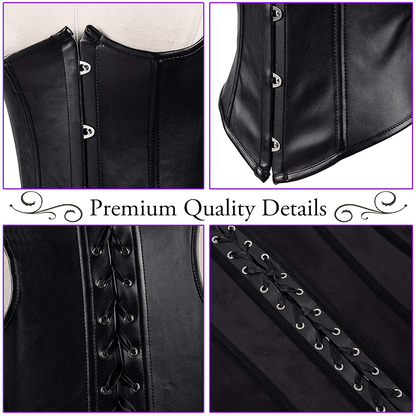 Alivila.Y Fashion Corset Womens Faux Leather Steampunk Corsets Victorian Bustier Top Apparel & Accessories > Clothing > Underwear & Socks > Lingerie Alivila.Y Fashion   