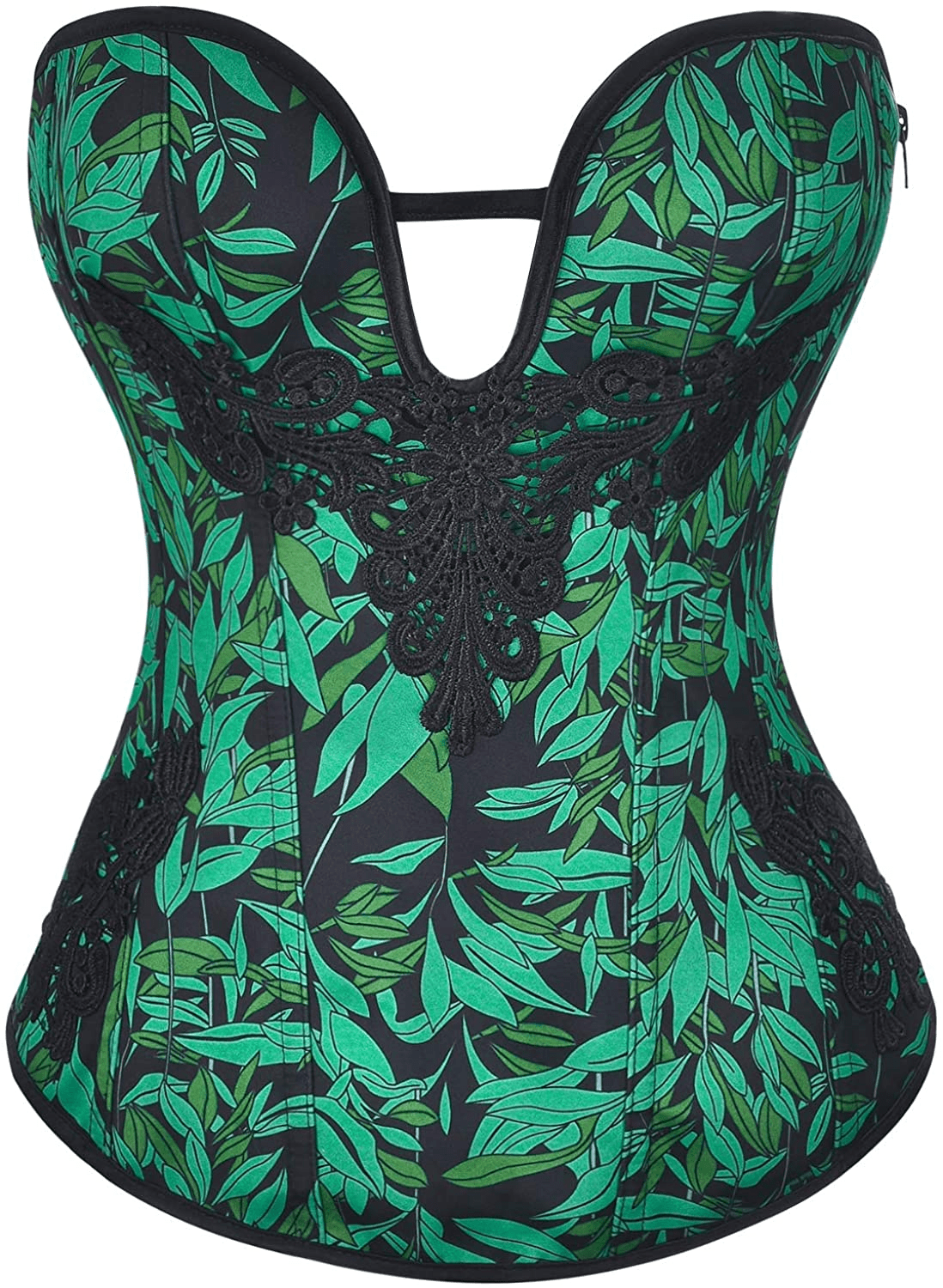 Alivila.Y Fashion Corset Womens Faux Leather Steampunk Corsets Victorian Bustier Top Apparel & Accessories > Clothing > Underwear & Socks > Lingerie Alivila.Y Fashion Green Leaf Large 