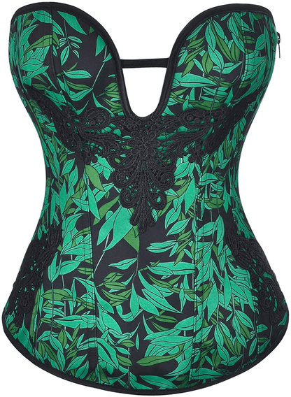 Alivila.Y Fashion Corset Womens Faux Leather Steampunk Corsets Victorian Bustier Top Apparel & Accessories > Clothing > Underwear & Socks > Lingerie Alivila.Y Fashion Green Leaf Large 