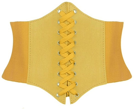 Alivila.Y Fashion Womens Faux Leather Steampunk Sexy Underbust Corset Belt Bustier Apparel & Accessories > Clothing > Underwear & Socks > Lingerie Alivila.Y Fashion Yellow One Size 