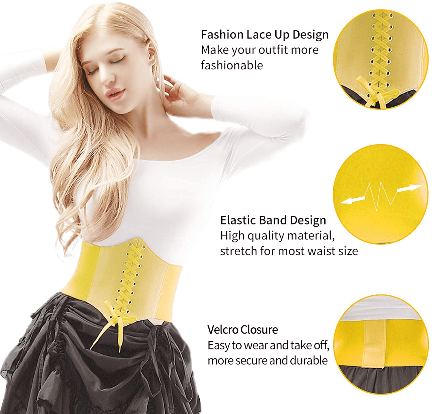Alivila.Y Fashion Womens Faux Leather Steampunk Sexy Underbust Corset Belt Bustier Apparel & Accessories > Clothing > Underwear & Socks > Lingerie Alivila.Y Fashion   
