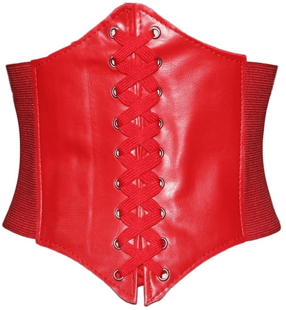 Alivila.Y Fashion Womens Faux Leather Steampunk Sexy Underbust Corset Belt Bustier Apparel & Accessories > Clothing > Underwear & Socks > Lingerie Alivila.Y Fashion Red One Size 