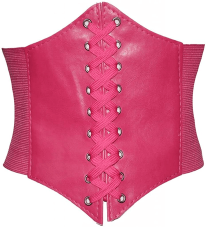 Alivila.Y Fashion Womens Faux Leather Steampunk Sexy Underbust Corset Belt Bustier Apparel & Accessories > Clothing > Underwear & Socks > Lingerie Alivila.Y Fashion Hot Pink One Size 