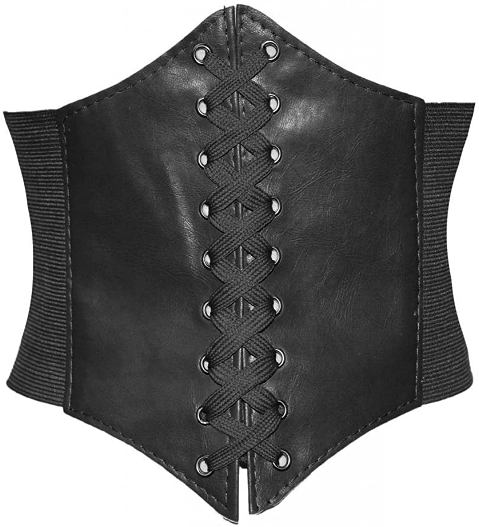 Alivila.Y Fashion Womens Faux Leather Steampunk Sexy Underbust Corset Belt Bustier Apparel & Accessories > Clothing > Underwear & Socks > Lingerie Alivila.Y Fashion Black One Size 