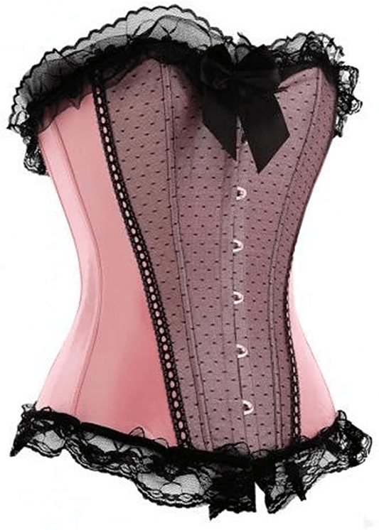 Alivila.Y Fashion Womens Sexy Lace Brocade Corset Bustier Shapewear Apparel & Accessories > Clothing > Underwear & Socks > Lingerie Alivila.Y Fashion Pink 3X-Large 