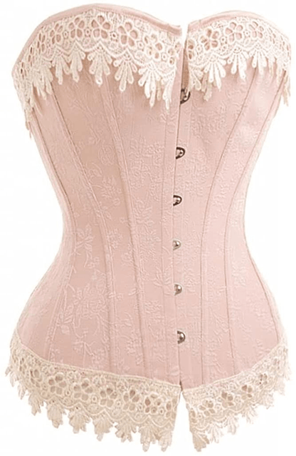 Alivila.Y Fashion Womens Sexy Lace Brocade Corset Bustier Shapewear Apparel & Accessories > Clothing > Underwear & Socks > Lingerie Alivila.Y Fashion Pink Denim 3X-Large 
