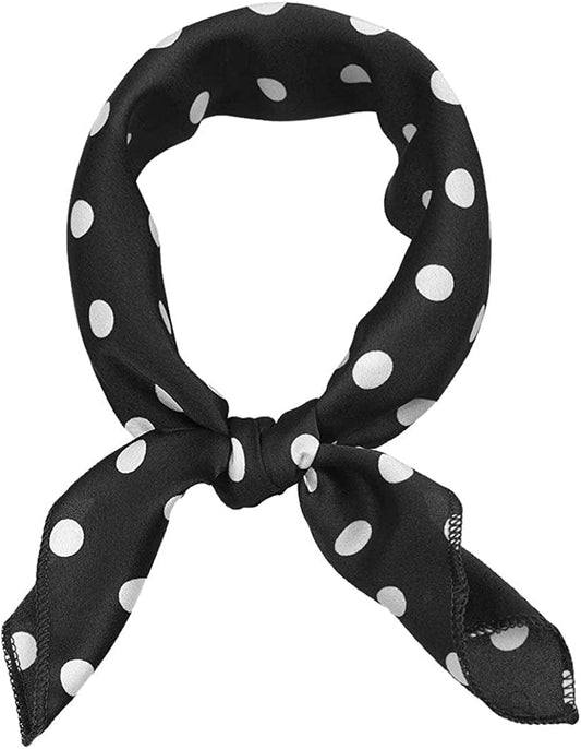 Allegra K 50Cm 1950S Vintage Retro Polka Dots Square Scarf Head Neck Scarves Kerchief Neckerchief Apparel & Accessories > Clothing Accessories > Bandanas & Headties Allegra K Black Medium 