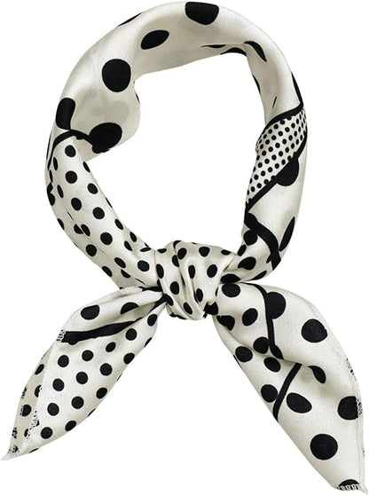 Allegra K 50Cm 1950S Vintage Retro Polka Dots Square Scarf Head Neck Scarves Kerchief Neckerchief Apparel & Accessories > Clothing Accessories > Bandanas & Headties Allegra K Black White Medium 