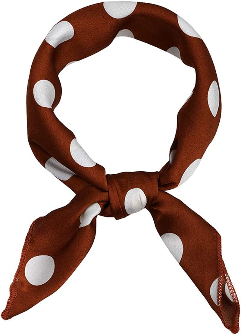 Allegra K 50Cm 1950S Vintage Retro Polka Dots Square Scarf Head Neck Scarves Kerchief Neckerchief Apparel & Accessories > Clothing Accessories > Bandanas & Headties Allegra K Caramel Medium 