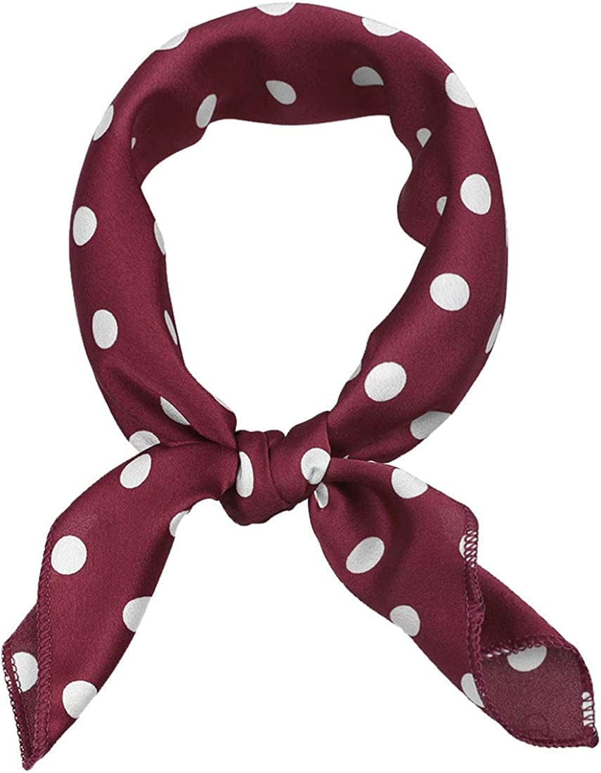 Allegra K 50Cm 1950S Vintage Retro Polka Dots Square Scarf Head Neck Scarves Kerchief Neckerchief Apparel & Accessories > Clothing Accessories > Bandanas & Headties Allegra K Red Medium 