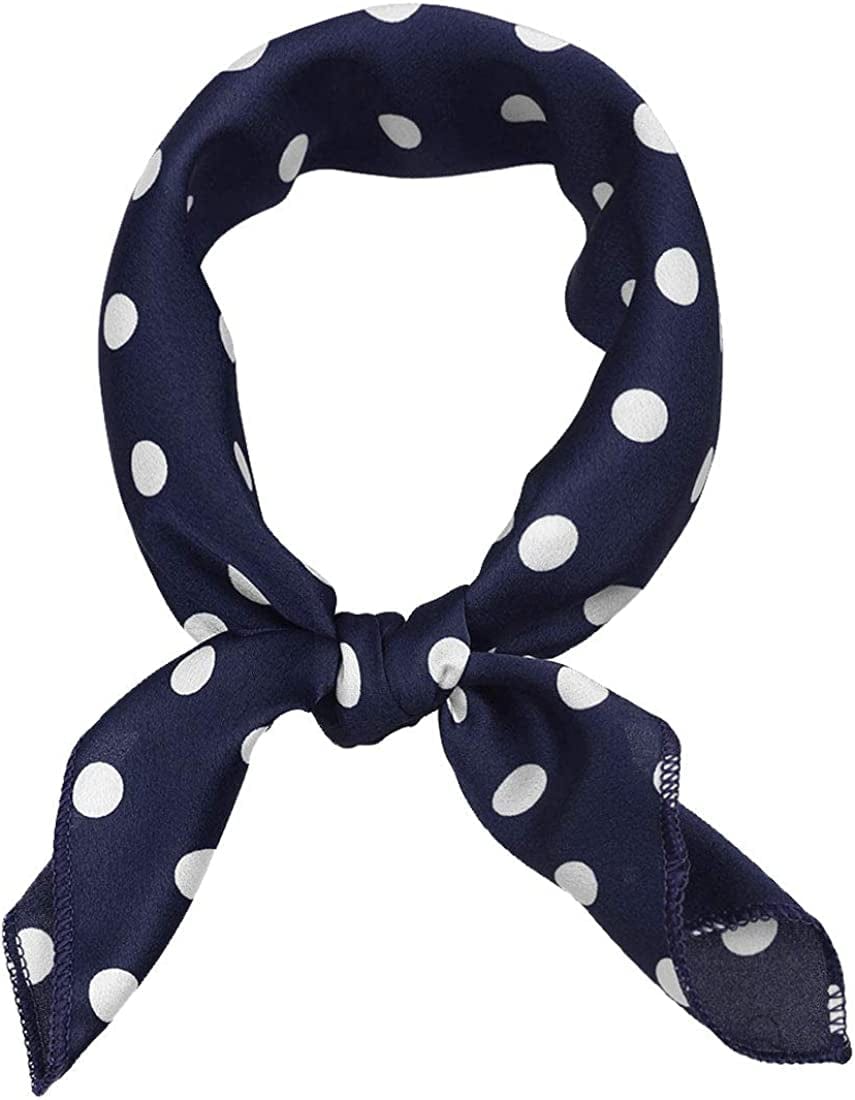 Allegra K 50Cm 1950S Vintage Retro Polka Dots Square Scarf Head Neck Scarves Kerchief Neckerchief Apparel & Accessories > Clothing Accessories > Bandanas & Headties Allegra K Navy Blue Medium 