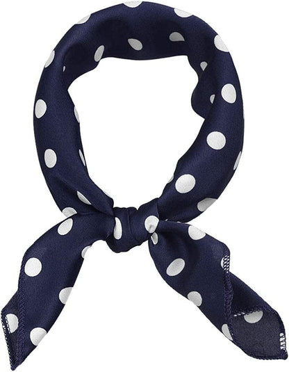 Allegra K 50Cm 1950S Vintage Retro Polka Dots Square Scarf Head Neck Scarves Kerchief Neckerchief Apparel & Accessories > Clothing Accessories > Bandanas & Headties Allegra K Navy Blue Medium 