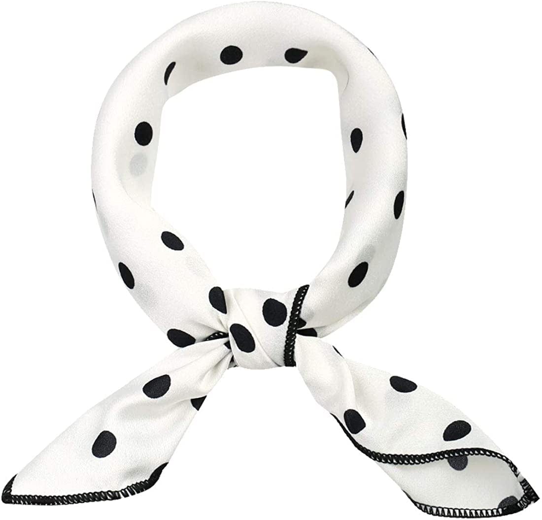 Allegra K 50Cm 1950S Vintage Retro Polka Dots Square Scarf Head Neck Scarves Kerchief Neckerchief Apparel & Accessories > Clothing Accessories > Bandanas & Headties Allegra K White Medium 
