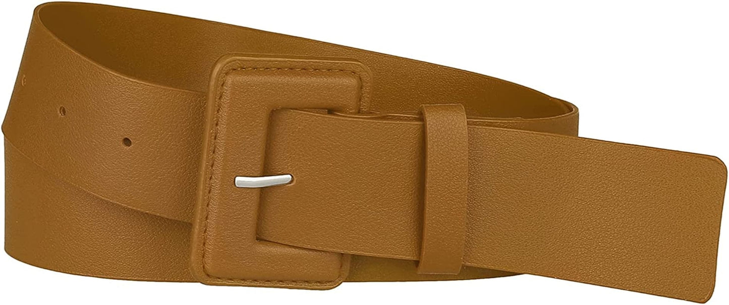 Allegra K Ladies Waist Belts for Dress Belts Adjustable Rectangle Buckle Apparel & Accessories > Clothing Accessories > Belts Allegra K Brown 71-87cm/27.95-34.25" 
