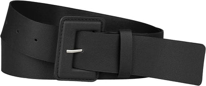 Allegra K Ladies Waist Belts for Dress Belts Adjustable Rectangle Buckle Apparel & Accessories > Clothing Accessories > Belts Allegra K Black 71-87cm/27.95-34.25" 