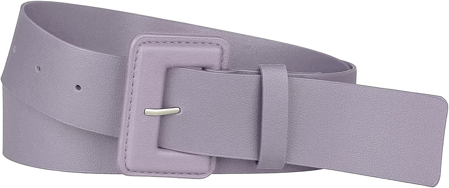 Allegra K Ladies Waist Belts for Dress Belts Adjustable Rectangle Buckle Apparel & Accessories > Clothing Accessories > Belts Allegra K Purple 71-87cm/27.95-34.25" 