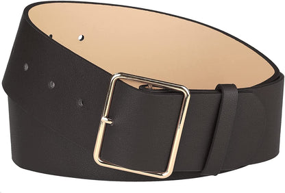 Allegra K PU Leather Belts for Women Metal Pin Buckle 2 Inches Wide Belt for Dress Pants Apparel & Accessories > Clothing Accessories > Belts Allegra K Coffee Fit waist 77-95cm/30-37" 