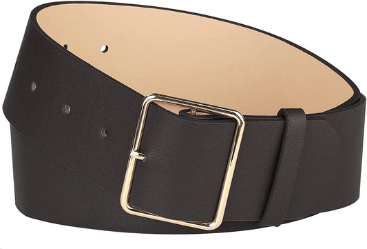Allegra K PU Leather Belts for Women Metal Pin Buckle 2 Inches Wide Belt for Dress Pants Apparel & Accessories > Clothing Accessories > Belts Allegra K Coffee Fit waist 77-95cm/30-37" 