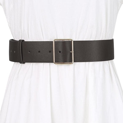 Allegra K PU Leather Belts for Women Metal Pin Buckle 2 Inches Wide Belt for Dress Pants Apparel & Accessories > Clothing Accessories > Belts Allegra K   