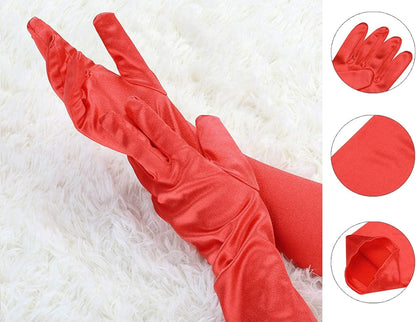 Allegra K Women'S Long Gloves 1920S Evening Party Full Finger Mittens Elegant Opera Glove Apparel & Accessories > Clothing Accessories > Gloves & Mittens Allegra K   