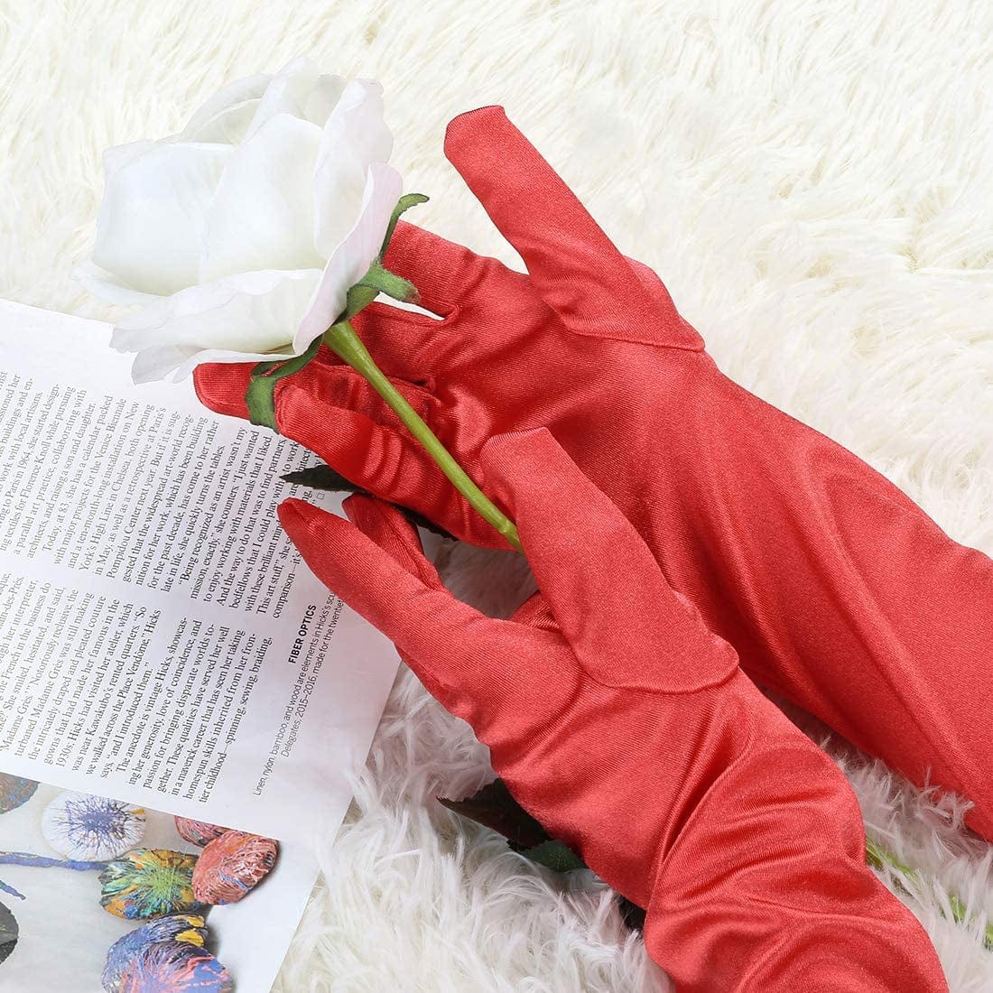 Allegra K Women'S Long Gloves 1920S Evening Party Full Finger Mittens Elegant Opera Glove Apparel & Accessories > Clothing Accessories > Gloves & Mittens Allegra K   