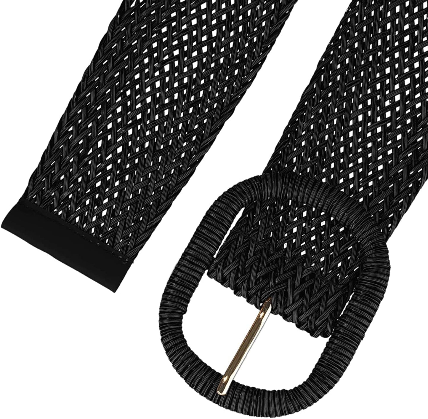 Allegra K Women Wide Waist Belts Braided Woven Belts for Dress Chunky Buckle Apparel & Accessories > Clothing Accessories > Belts Allegra K   