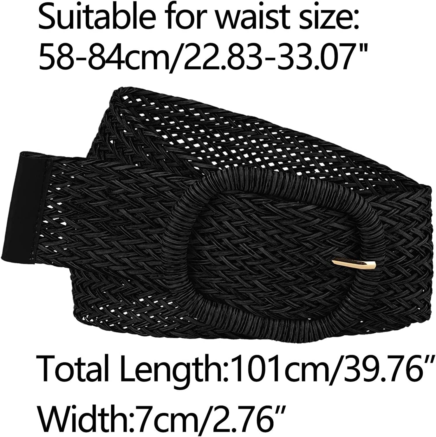 Allegra K Women Wide Waist Belts Braided Woven Belts for Dress Chunky Buckle Apparel & Accessories > Clothing Accessories > Belts Allegra K   