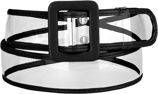 Allegra K Womens Clear Waist Belt plus Size Skinny Belts for Jeans Dresses Apparel & Accessories > Clothing Accessories > Belts Allegra K Black 60-85cm/23.62-33.46" 