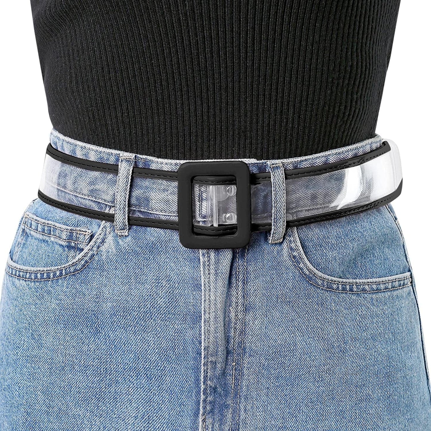 Allegra K Womens Clear Waist Belt plus Size Skinny Belts for Jeans Dresses Apparel & Accessories > Clothing Accessories > Belts Allegra K   