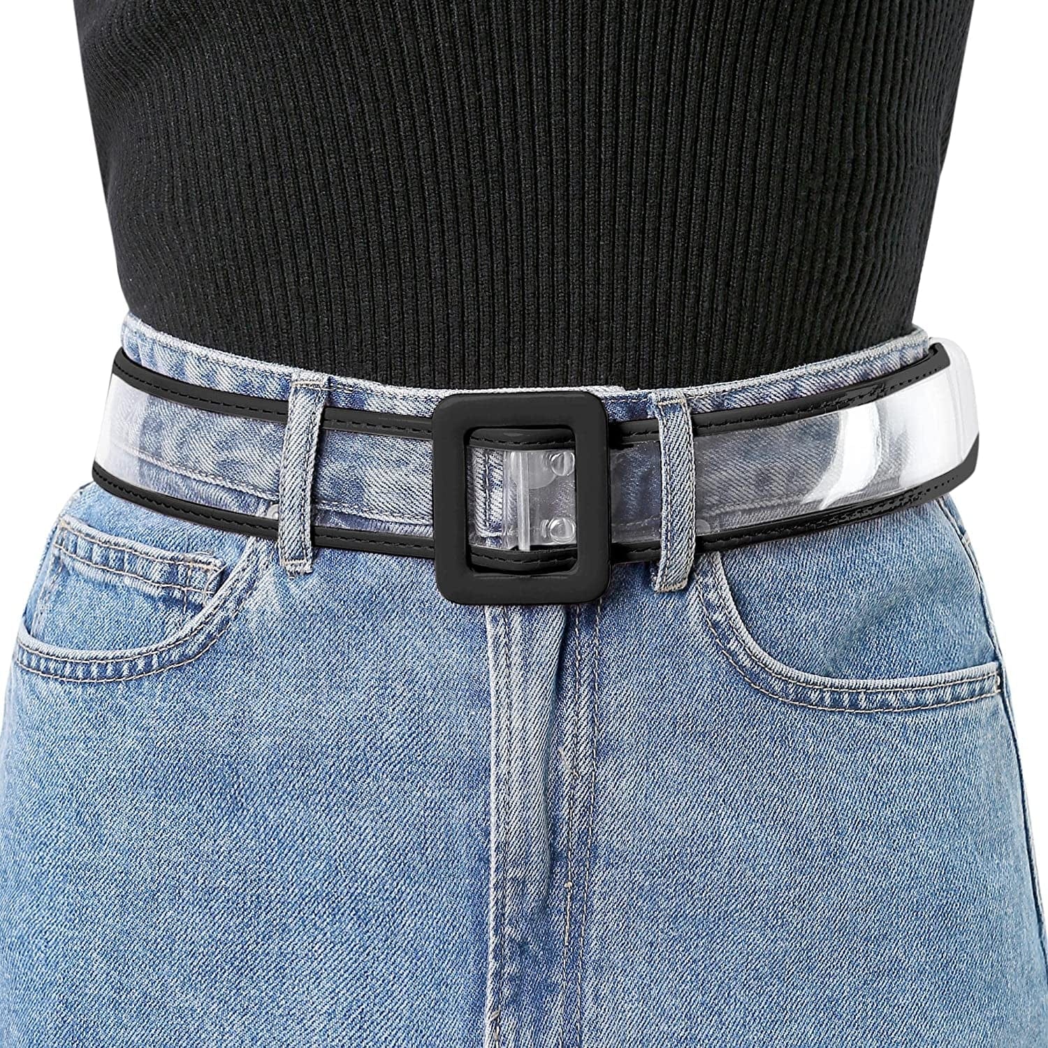 Allegra K Womens Clear Waist Belt plus Size Skinny Belts for Jeans Dresses Apparel & Accessories > Clothing Accessories > Belts Allegra K   