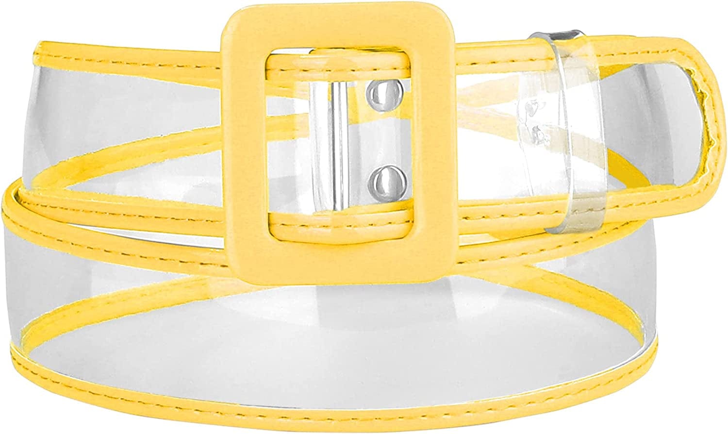 Allegra K Womens Clear Waist Belt plus Size Skinny Belts for Jeans Dresses Apparel & Accessories > Clothing Accessories > Belts Allegra K Yellow 60-85cm/23.62-33.46" 