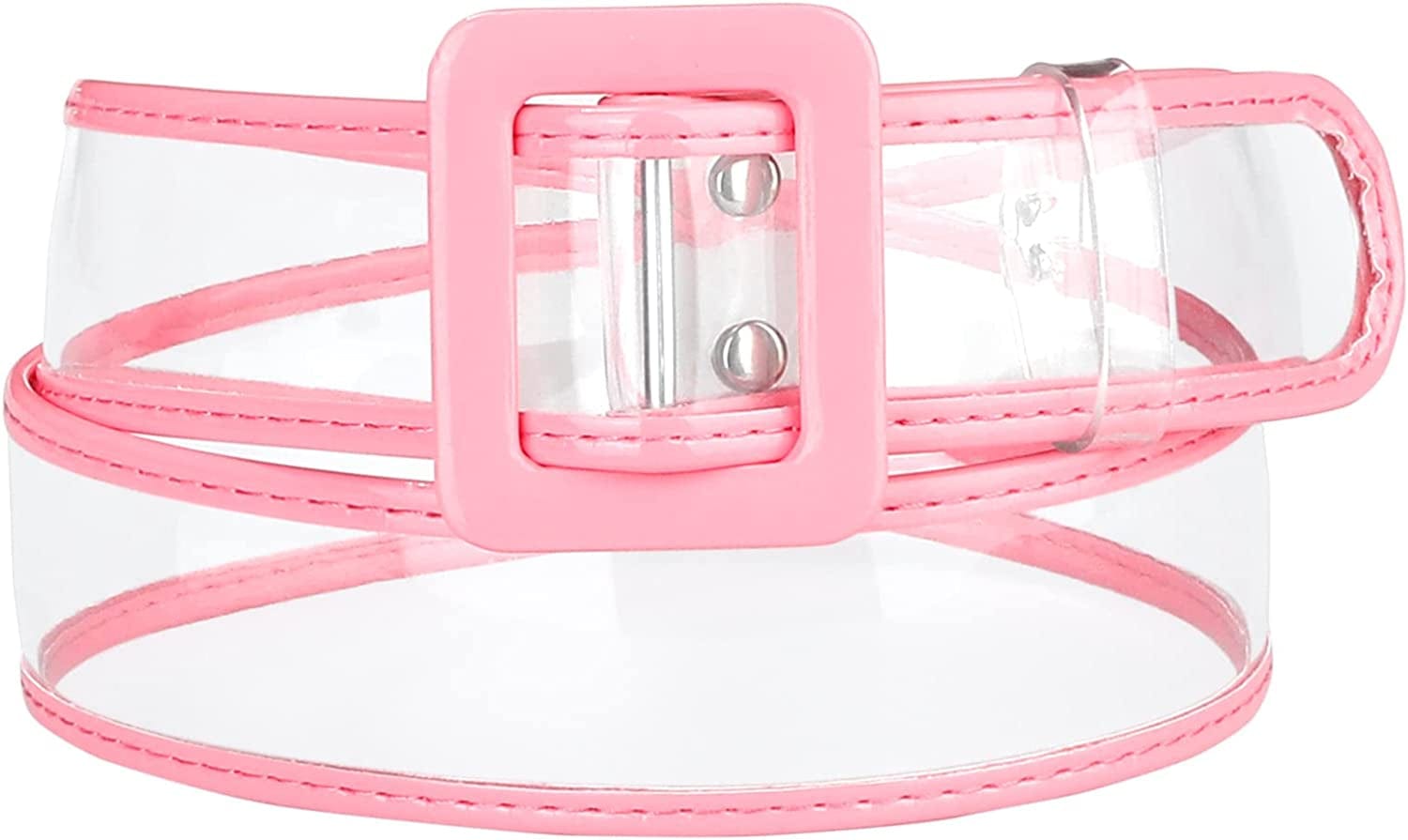 Allegra K Womens Clear Waist Belt plus Size Skinny Belts for Jeans Dresses Apparel & Accessories > Clothing Accessories > Belts Allegra K Pink 60-85cm/23.62-33.46" 