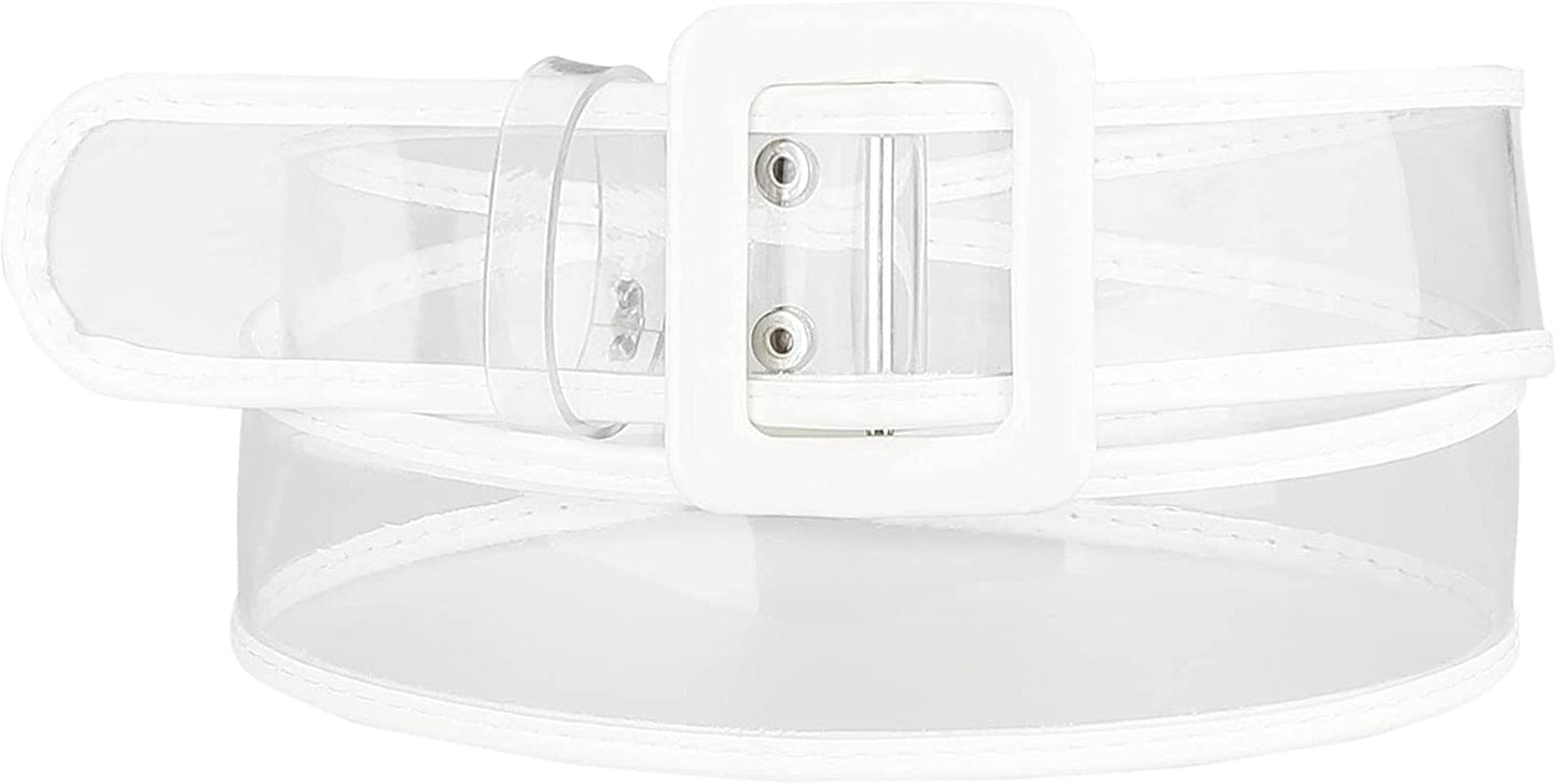 Allegra K Womens Clear Waist Belt plus Size Skinny Belts for Jeans Dresses Apparel & Accessories > Clothing Accessories > Belts Allegra K White 60-85cm/23.62-33.46" 