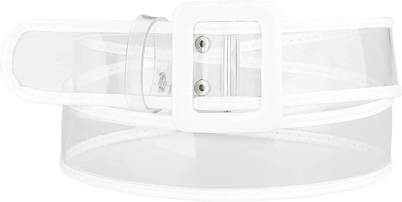Allegra K Womens Clear Waist Belt plus Size Skinny Belts for Jeans Dresses Apparel & Accessories > Clothing Accessories > Belts Allegra K White 60-85cm/23.62-33.46" 