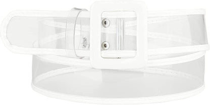 Allegra K Womens Clear Waist Belt plus Size Skinny Belts for Jeans Dresses Apparel & Accessories > Clothing Accessories > Belts Allegra K White 60-85cm/23.62-33.46" 