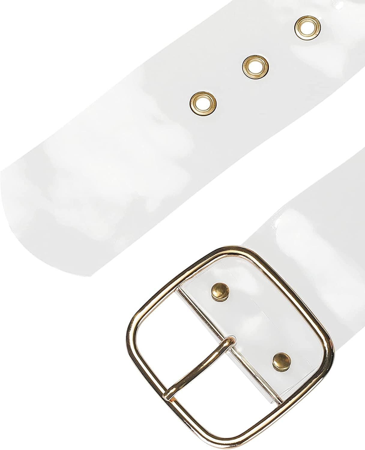 Allegra K Womens Grommet Clear Wide Waist Belts for Dresses Transparent Belts Pin Buckle Apparel & Accessories > Clothing Accessories > Belts Allegra K   