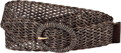 Allegra K Womens Skinny Waist Belts Braided Belts for Dress round Metal Buckle Adjustable Apparel & Accessories > Clothing Accessories > Belts Allegra K Coffee 58-84cm/22.83-33.07" 