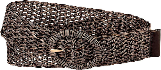 Allegra K Womens Skinny Waist Belts Braided Belts for Dress round Metal Buckle Adjustable Apparel & Accessories > Clothing Accessories > Belts Allegra K Coffee 58-84cm/22.83-33.07" 