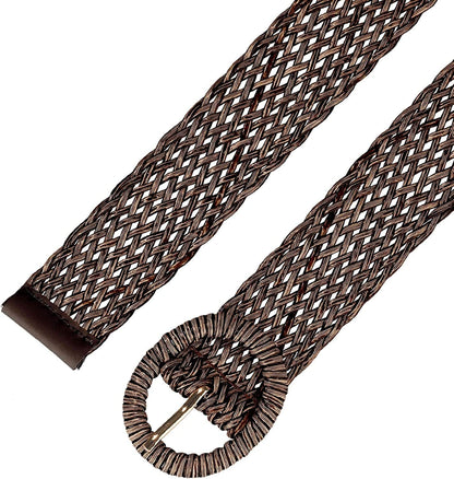 Allegra K Womens Skinny Waist Belts Braided Belts for Dress round Metal Buckle Adjustable Apparel & Accessories > Clothing Accessories > Belts Allegra K   