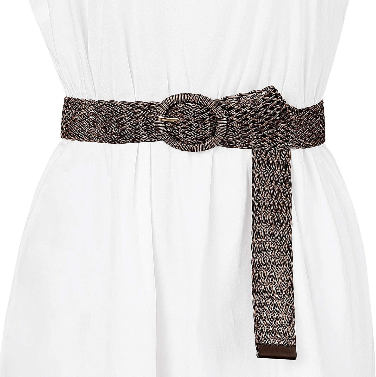 Allegra K Womens Skinny Waist Belts Braided Belts for Dress round Metal Buckle Adjustable Apparel & Accessories > Clothing Accessories > Belts Allegra K   