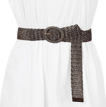 Allegra K Womens Skinny Waist Belts Braided Belts for Dress round Metal Buckle Adjustable Apparel & Accessories > Clothing Accessories > Belts Allegra K   